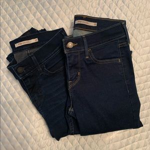 2 pairs of Levi’s 710 super skinny jeans size 25